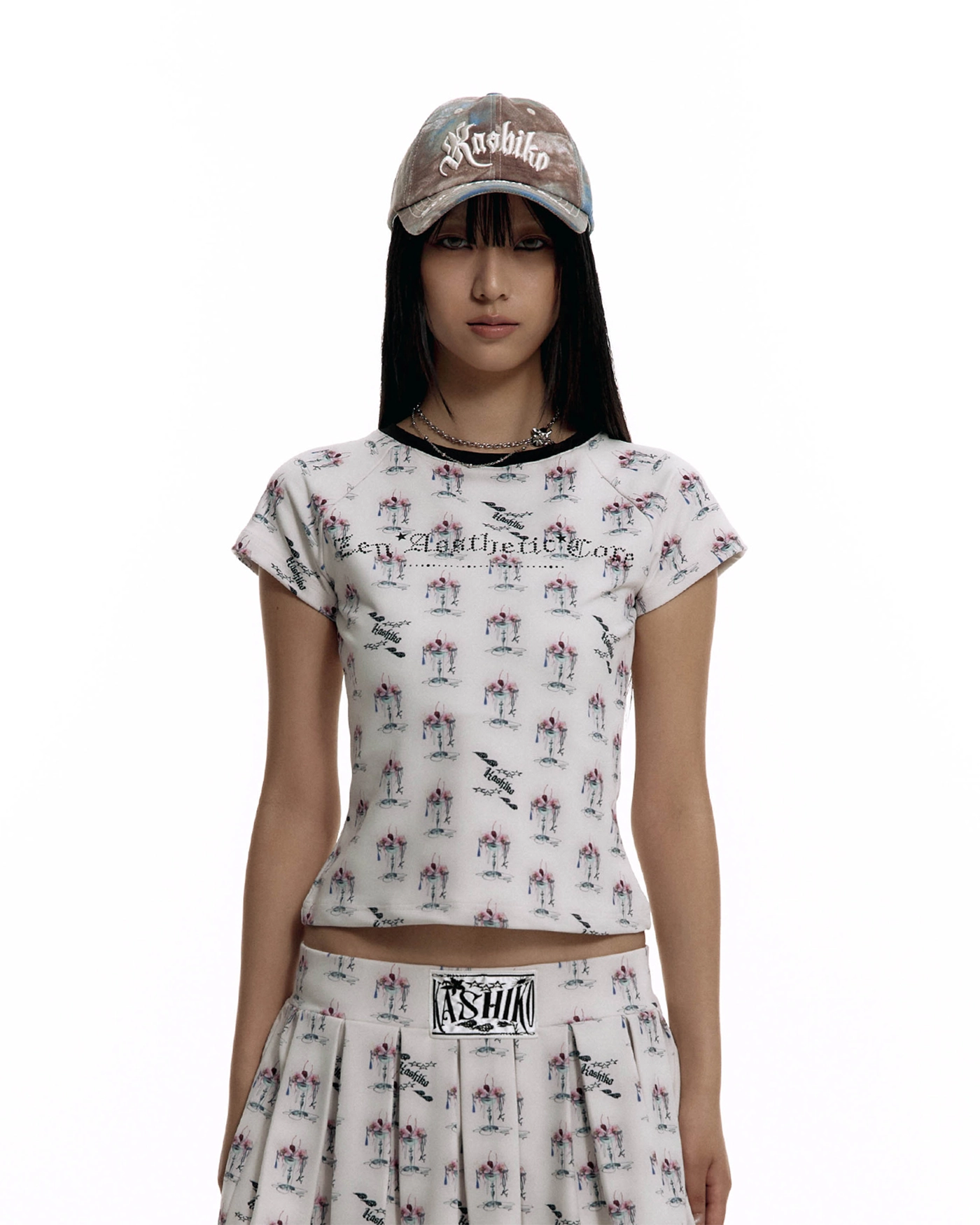 Kashiko☆Hotfix Raglan Tee Jewel cocktail KASHIKO Hotfix Raglan Tee Jewel cocktail